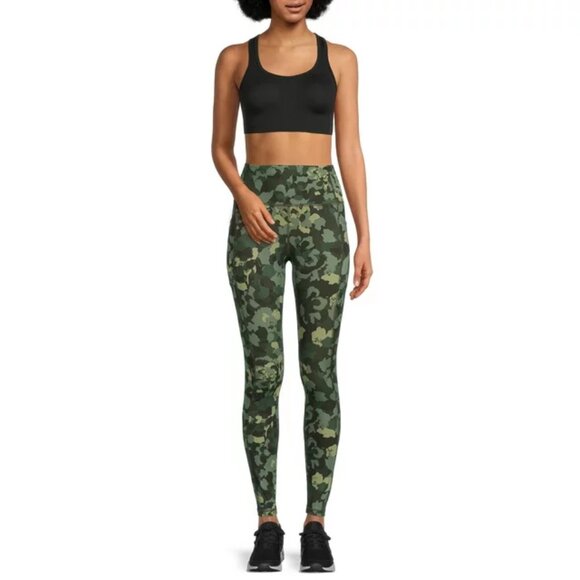 Avia Womens Pull On Camo Print Active Leggings with Side Pockets & Elastic Waist - Picture 2 of 5